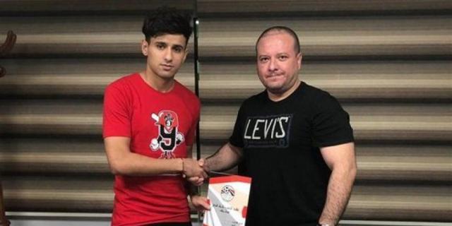 الدولي الليبي مفتاح طقطق لاعب فريق المصري البورسعيدي لكرة القدم