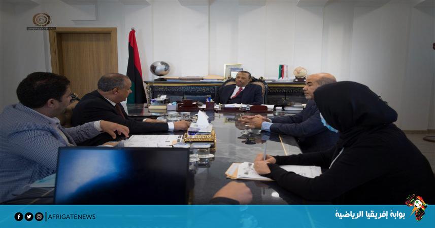 صورة من أجتماع رئيس الحكومة الليبية مع رئيس الهيئة العامة للشباب والرياضة 