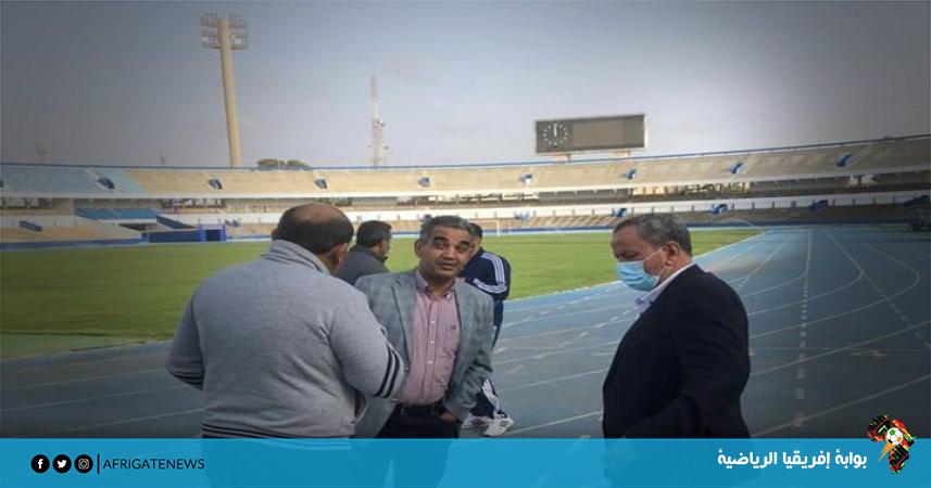  الشلماني يتفقد أعمال التطوير بملعب طرابلس الدولي 