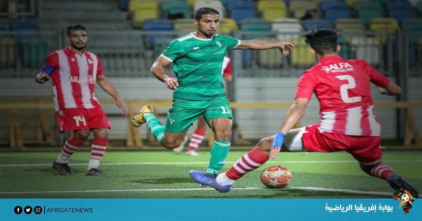صورة من مباراة الذهاب بين الأهلي بنغازي والنصر 3-1